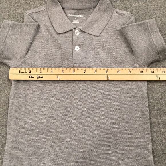 NEW Amazon Essentials Boys Sz 4T Gray Polo Shirt 100% Cotton Preppy - Picture 9 of 11